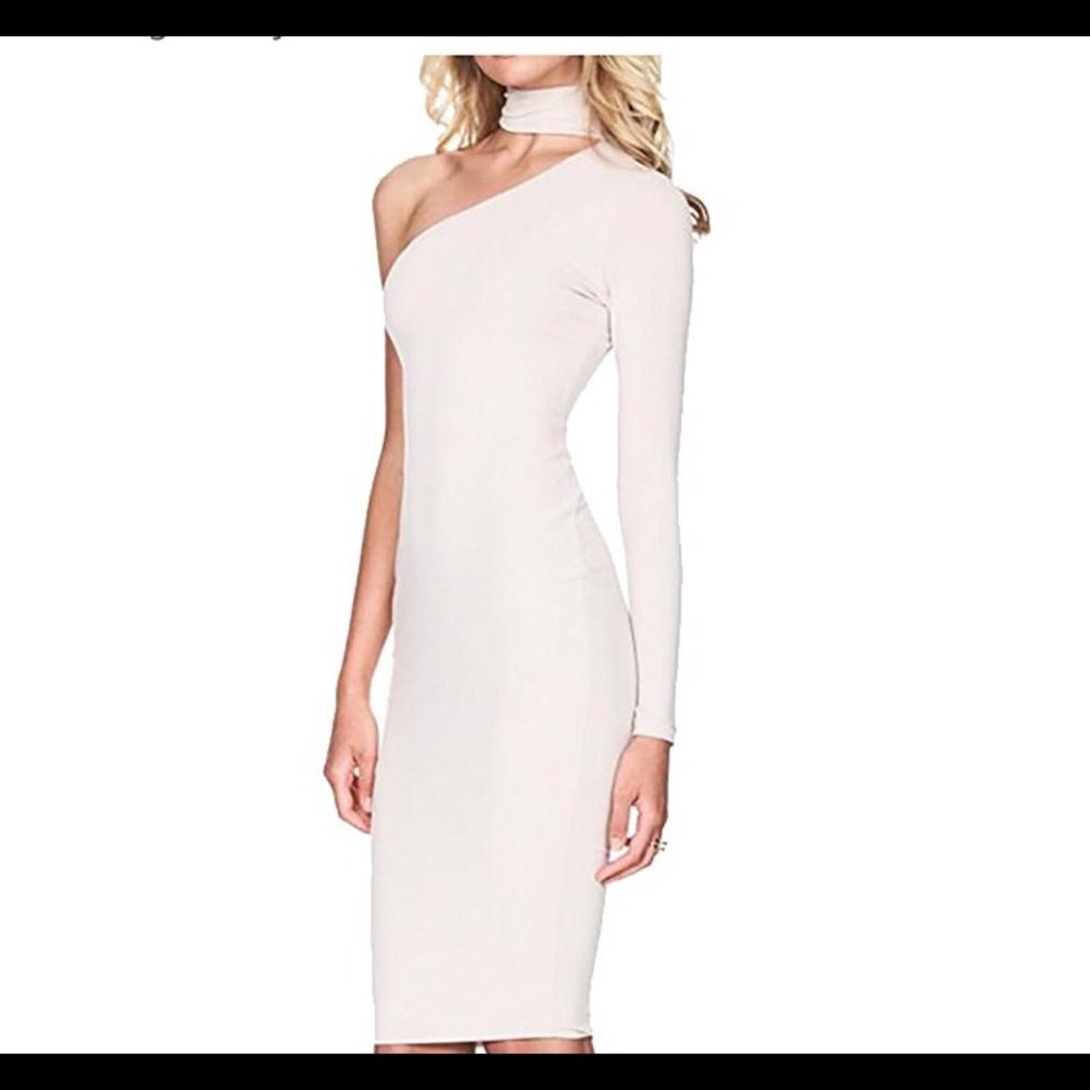 White one sleeve choker bodycon size L